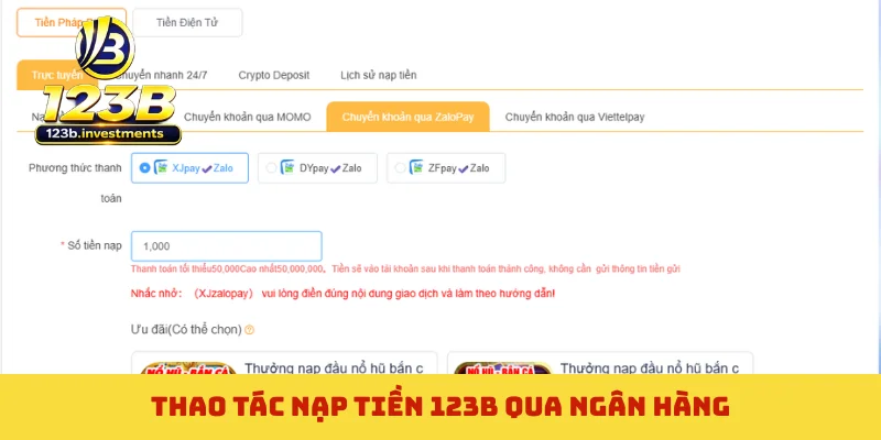 Nạp Tiền 123B - Hướng Dẫn Chi Tiết Quy Trình Giao Dịch 2026